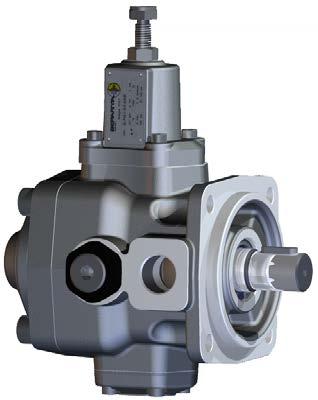 Variable displacement vane pump (with mechanical pressure compensator) PVS-Type Key Features: Rotation: Right (viewed from shaft end) Mounting flanges: 4-hole flange (UNI ISO 3019/2) Connections: GAS