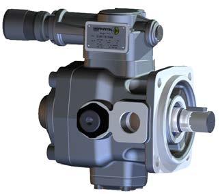 Variable displacement vane pumps (with hydraulic pressure compensator) PSP-Type Key Features: Rotation: Right (viewed from shaft end) Mounting flanges: 4-hole flange (UNI ISO 3019/2) Connections: GAS