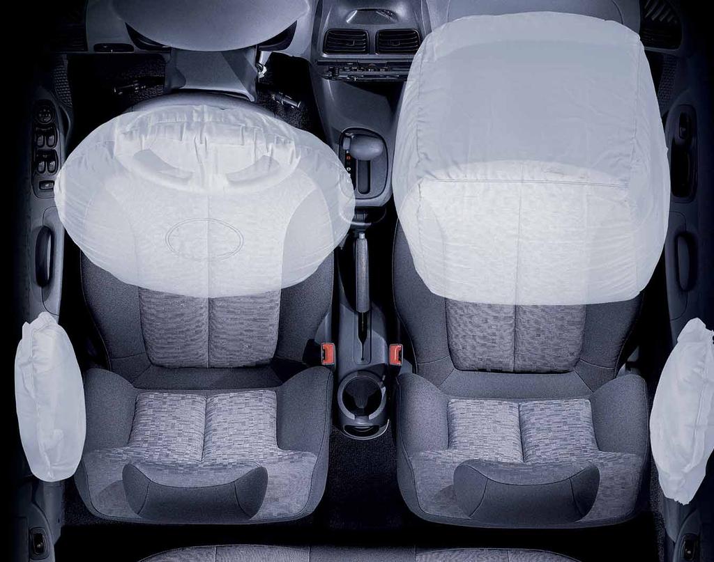 Dual front and front side-impact airbags 1 and front and rear crumple zones are standard features.