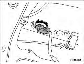 Install the bulb socket by turning it clockwise. 6. Reinstall the trunk trim lining. 3.
