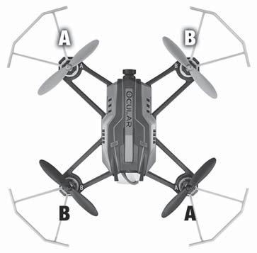 The blade must be installed on an arm with the same letter or the quadcopter will not be able to fly. Carefully pry the blade off of the motor with a flat blade screwdriver.