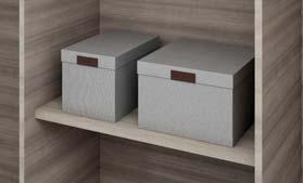 Tie-belt holder element to be laid on shelf or chest of drawers Tie-belt rack to be laid on shelves or drawer units. Available in 6 types of melamine, for element widths 35, 38½, 45¾.