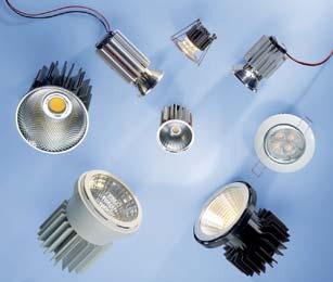 These modules are equipped with optics or reflectors depending on the field of application and heat sinks for a proper thermal management of the LED.