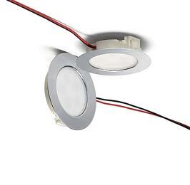 LEDSpots for Residential and Furniture Lighting Halogen Replacement LEDSpot FlatLine Complete LEDSpot equipped with optics, leads and frame Technical notes Metal frame: silver, round For cut-out: Ø