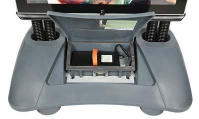 8 Battery is hidden and not visible from outside. The battery compartment is in the base and waterproof because of its unique rubber sealed lockable cover.