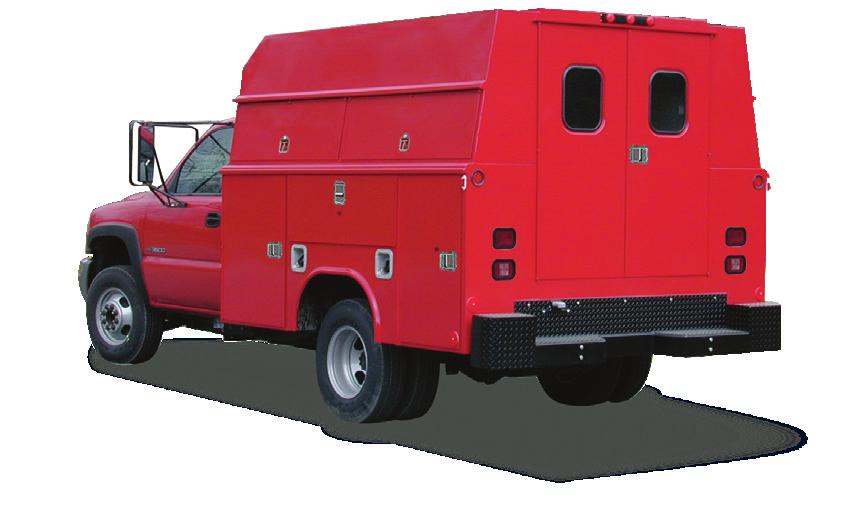 NLOSURS FOR LSSI II OIS Spacemaster odies nclosed work area, plus four lift-up doors - Upper roadside compartments permit direct access to the interior - Upper exterior doors feature pneumatic struts