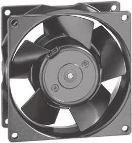AC Axial Fans Series 3000 9 x 9 x 38 mm Technology AC fans with external rotor shaded-pole motor. Impedance protected against overloading. Metal fan housing and impeller. Air exhaust over struts.