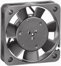 DC Axial Fans Series 400 F 40 x 40 x 0 mm DC fans with electronically commutated external rotor motor. Fully integrated commutation electronics. With electronic protection against reverse polarity.