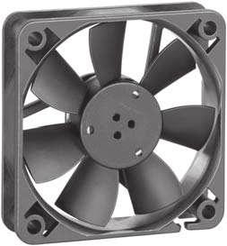 DC Axial Fans Series 600 F 60 x 60 x 5 mm DC fans with electronically commutated external rotor motor. Fully integrated commutation electronics. With electronic protection against reverse polarity.