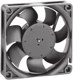 DC Axial Fans Series 700 F 70 x 70 x 5 mm DC fans with electronically commutated external rotor motor. Fully integrated commutation electronics. With electronic protection against reverse polarity.