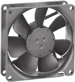 DC Axial Fans Series 8400 N VARIOFAN 80 x 80 x 5 mm DC fans with electronically commutated external rotor motor. Fully integrated commutation electronics. Speed control by temperature sensor.
