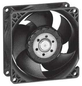 DC Axial Fans Series 800 J 80 x 80 x 38 mm DC fans with electronically commutated external rotor motor. Fully integrated commutation electronics. Innovative impeller design with winglets.