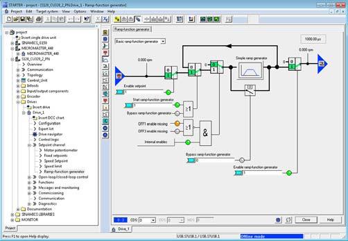 Engineering tools 12 STARTER commissioning tool Overview The user-friendly STARTER commissioning tool can be used for: Commissioning Optimization Diagnostics This software can be operated as a