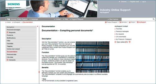 Services and documentation mysupport documentation Overview mysupport documentation Compiling personal documents Benefits Display View, print or download standard documents or personalized documents