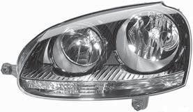 Volkswagen Volkswagen Golf V (K) Golf V (K) 05/04->02/09 (-) GTI LG 247 007-59 LG 247 007-60 FF-H7 headlight, left, with indicator light, with chrome-plated cover, with electric headlight levelling