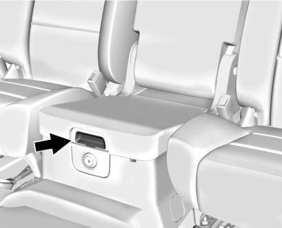 Depending on the options there may be a tote compartment, accessory power outlet, auxiliary jack, and USB port(s) inside.