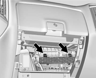 Install the new air filter. 6. Close the service door and secure the tabs. 7. Reverse the steps to reinstall the glove box. See your dealer if additional assistance is needed.