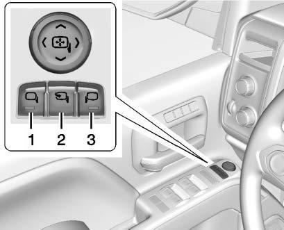 3. Adjust each outside mirror so that a little of the vehicle and the area behind it can be seen. 4. Press either (1) or (2) again to deselect the mirror.