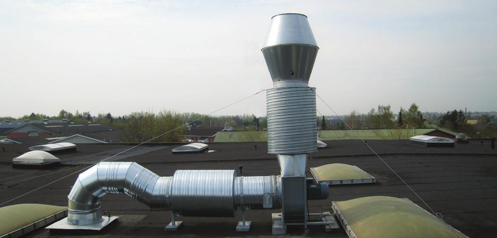 The fan is made of 100% galvanized steel for optimum corrosion resistance and therefore, it is suitable for outdoor installation on the roof or on the wall.
