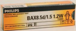 BAX 8,3s/1,5 Blue Ordering Nbr V W Base GOC EAN 1 Pack Qty 602CP 2 BAX 8,3s/1,5 Blue 48396673 8711500483973 200 11.5 max. 11.5 max. 10.5 max. X 11.65 max.