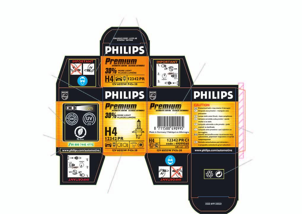 57 58 Packaging Philips Automotive Lighting, leader in automotive lighting technology, designs