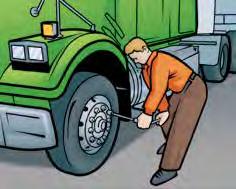 Before starting a trip, the driver must inspect tires for cuts, abrasions, bulges, tread and air pressure (using a gauge is the only sure method to know pressures are correct).
