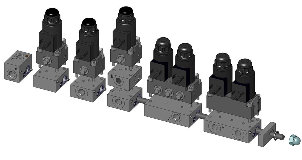 Example valve bank WVM 2/2 WVM 3/2 WVM 4/2 Connection plate starting block WVM 3/3 WVM 4/3 Usit-ring APH