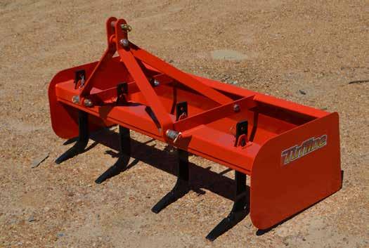 BOX SCRAPERS BBO Series Light weight scrapers Designed for 20 to 40 horsepower tractors 3/16 X 17 X 26 end plates 3/8 x 6 Reversible Cutting Edge Category 1 Quick Hitch Adjustable Scarifier Shanks