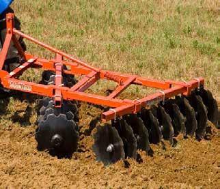 TLO SERIES 3-Point Offset Disc Harrow Designed for 35 to 75 horsepower tractors 3 Square tube frame Pin adjusting gang angles Front to rear leveling for side draft control Notched blades
