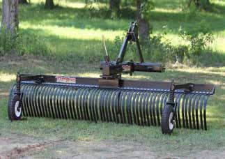 angle tilt and offset adjustment Designed for 35 to 85 horsepower tractors Tubular constructed frame (4x4) Available in 6, 7, 8, & 10 Category 1 & 2 hitch 3/8 x 1 1/4 Heavy Duty Rake Tine Optional