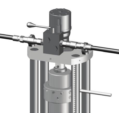 Operating Instructions 5. Lift and position the drilling machine onto the slide gate valve in the open position. Tighten the bolts in a criss-cross fashion (C.).