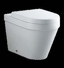 NEW COMPACT BASINS ONDA ACCESSIBLE PACKAGES BACK-TO-WALL PACKAGE Onda Care extended back to wall pan, inwall cistern, flush plate & soft close seat OZ126-CW With white