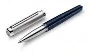 BMW Fountain Pen. Elegant design with BMW engraving. Refined metal housing, matte silver screw-on cap, and shiny darkblue painted barrel.