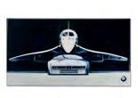 This nostalgically designed metal sign features a BMW M1 and Concorde with a grooved frame for hanging. Matte surface.