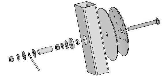 If your baler is not equipped with bale shaping pads you will need to drill a hole in the chamber directly behind and above the starting roll (Figure 1). 3.