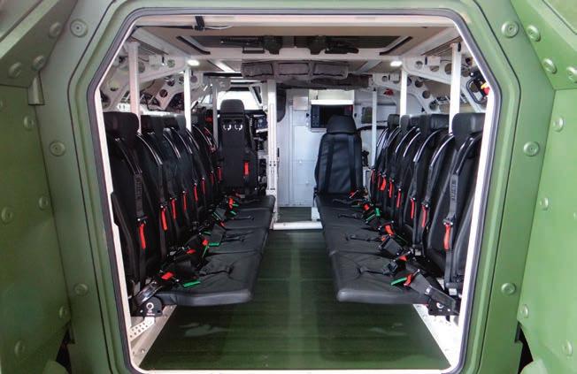 treatement Space for 2 full strechers / 1 strecher and 3 seated patients 1 Driver, 1 Commander, 1