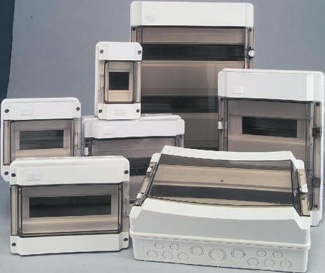 Surface-mounted moisture-proof compact distribution boxes FKV-O7-FR, BC-MP65 Protection class II Degree of