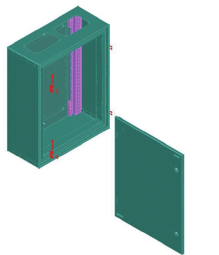 Distribution boards system Profi Plus Change of direction of door opening Mounting process: 1.