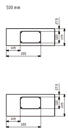 CS wall-mounted sheet steel enclosures Dimensions [mm] Bottom panels