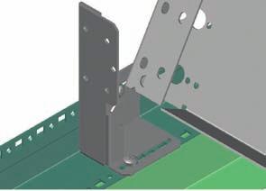Insert mounting plate obliquely into a board, the triangle cutout is oriented down 2.