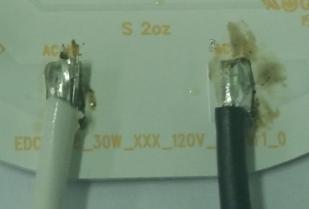 Ensure wires soldered to a