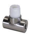 Installation Fittings H L NPT 316 SS (1.4401) Threaded Tees with NPT Threads with PVDF Insert Part No. Code No. Size [in.] Sensor Type L [in.] H [in.] CR4T005 198 801 554 0.50 Flow -X0, ph -XX 3.6 4.