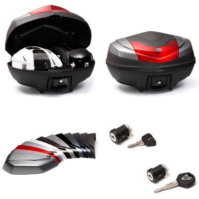 exclusively designed for Yamaha Motor by ELM Design hrrope Easy to install and remove from your Yamaha Can hold one (39L) or two (50L) (full face) helmet or riding gear.