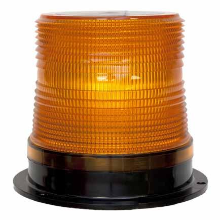 15@12v,.13 @48v. Standard 3-hole mounting. 762A amber box 1 797 LED 360 Strobing Beacon Single amber quad flash function. Meets SAE J845, Class 2 specifications. Ideal for material handling equipment.