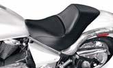 lumbar support and seat cushions so they compress independently, reducing tail and hip bone pressure Solo seats and pillions feature SaddleGel for additional comfort Two pillion styles: narrow and