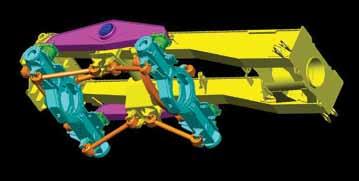 Hydraulically actuated dry-disc brakes deliver consistent