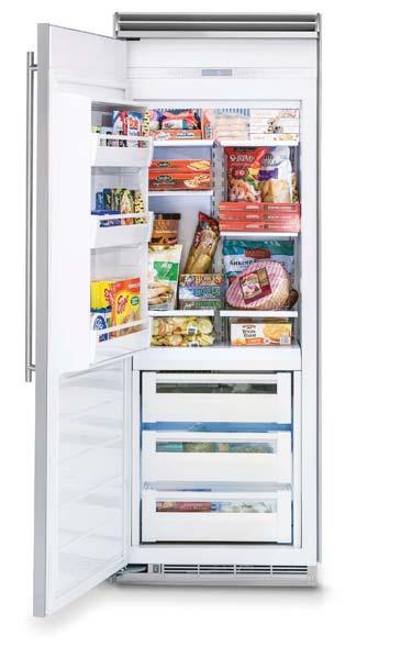 30 All Freezer Model #MP30FA2 Storage Capabilities 159 total cubic feet storage capacity 3 Cantilevered full width metal wire shelves easily adjust to accommodate various storage heights Full width