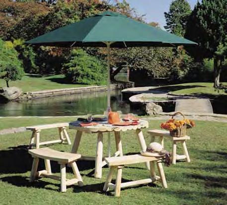 Outdoor Dining Collection Rustic Natural Cedar dining tables, chairs, and benches are ideal for customers