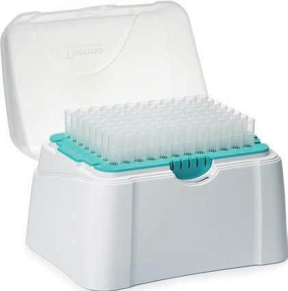 All Finntips are available in easy-to-open, fully autoclavable hinged tip racks with color-coded matrix trays.