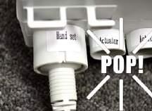 The cord plugs should be recessed into the outlet. You should feel them pop into place when they are correctly inserted.